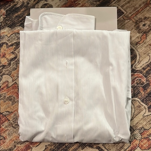 Barneys New York Madison Men's White Striped Shirt - Picture 4 of 5
